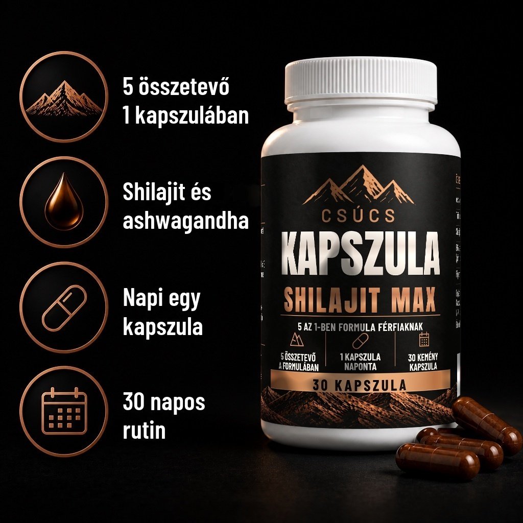 CSÚCS Shilajit Max — kapszula férfiaknak, 5 az 1-ben formula